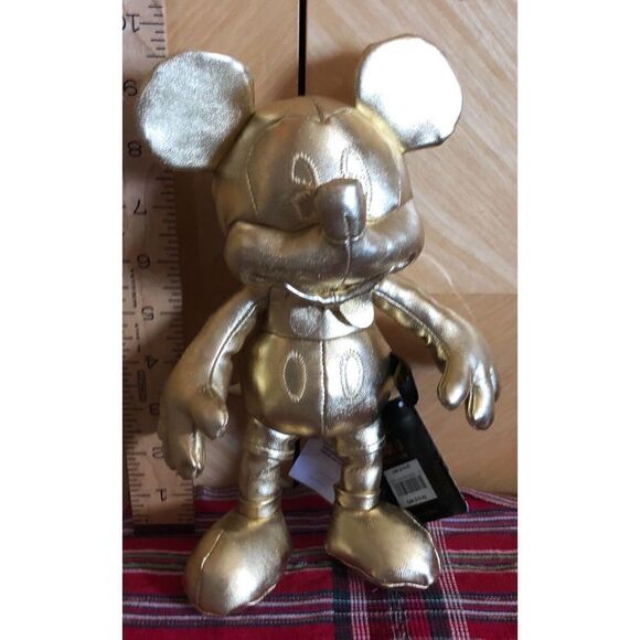 Mickey Mouse 90th Anniversary Gold Coll. BOTH Large and Small Plush NWT - Picture 2 of 12